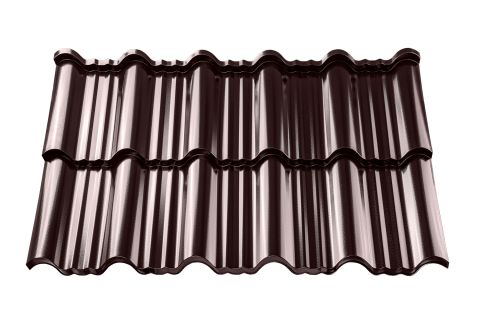  Модульная металлочерепица ENIGMA Aluminium Stucco MAT Al ZnAl Galvalloy (Zn-Al слой 265 г/м²) Тёмно-коричневый RAL 8019