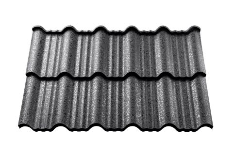  Модульная металлочерепица ENIGMA Pladur Relief IceCrystal Zn-Mg 130 г/м² Черный RAL 9005