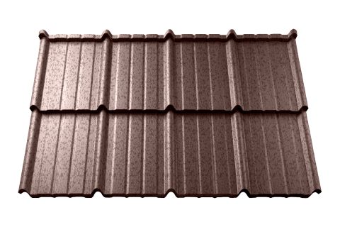  Модульная металлочерепица ESTIMA Pladur IceCrystal Zn-Mg 130 г/м² Шоколадно-коричневый RAL 8017