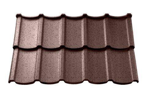  Модульная металлочерепица TALIA Pladur Relief IceCrystal Zn-Mg 130 г/м²  Шоколадно-коричневый RAL 8017