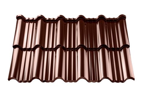  Модульная металлочерепица ENIGMA Pladur Wrinkle Mat Zn-Mg 130 г/м² Шоколадно-коричневый RAL 8017
